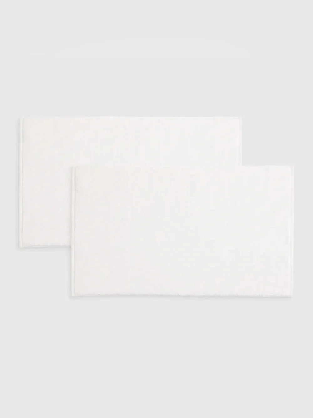 Quince Turkish Cotton Bath Mat Bundle Set of 2 (White)